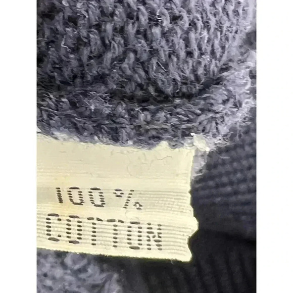 VINTAGE HERMAN GEIST EMBORIDERED PLAID CASTLE COTTON NAVY BLUE SWEATER MEDIUM - Picture 7 of 8